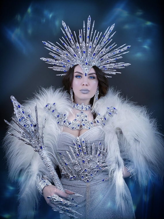 Mardi Gras Costume, Snow Queen Costume, Silver Ice Shards  display picture 1