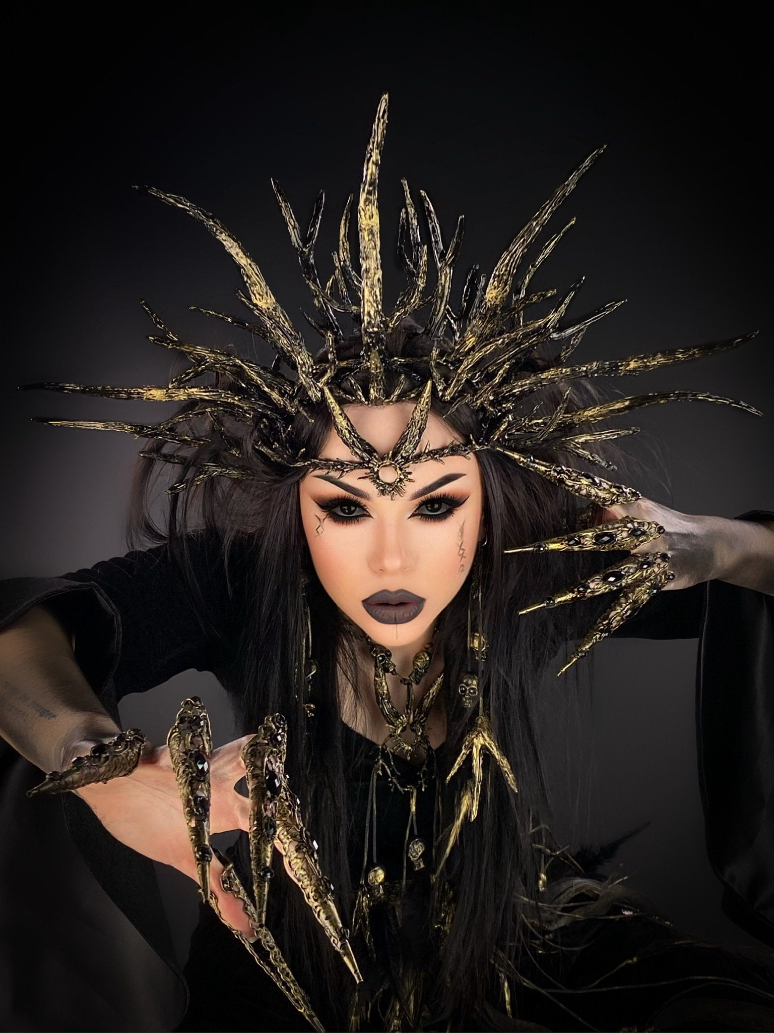 Witch of the Woods Headdress from Etsy Voodoo Headpiece Witch Doctor Priest Priestess Cannibal  main image 4