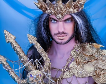 Corona Da Re Per Cosplay - Corona Di Poseidone Medievale Per Feste E Halloween - Foto 13