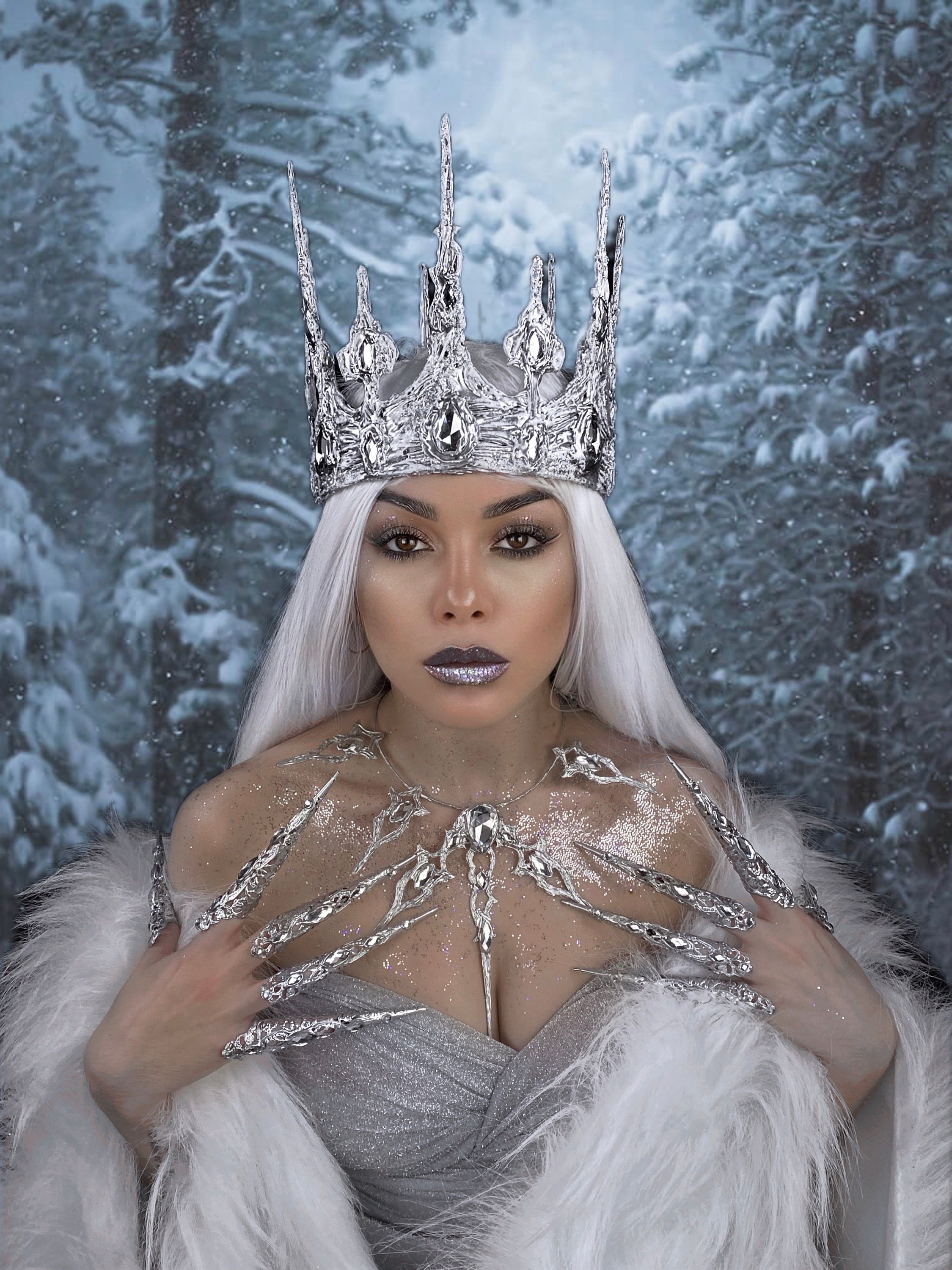 Ice Queen Crown, Rhinestone Winter Headdress, Christmas  display picture 1