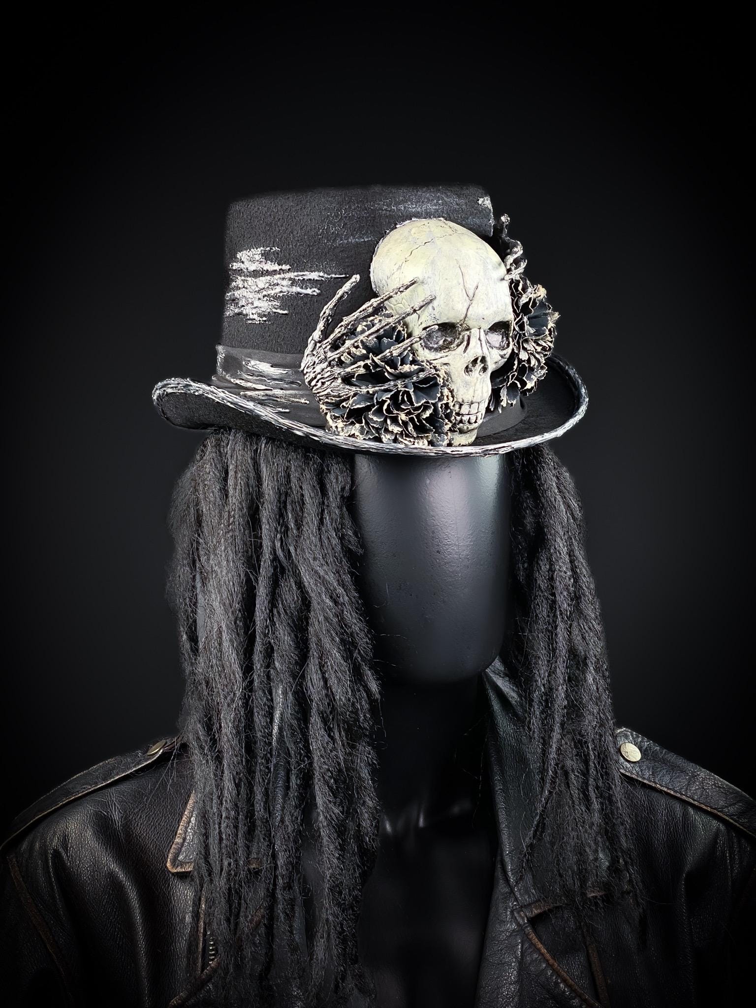 Halloween, Skull Top Hat, Gothic Decor, Halloween, Skull - Etsy Israel