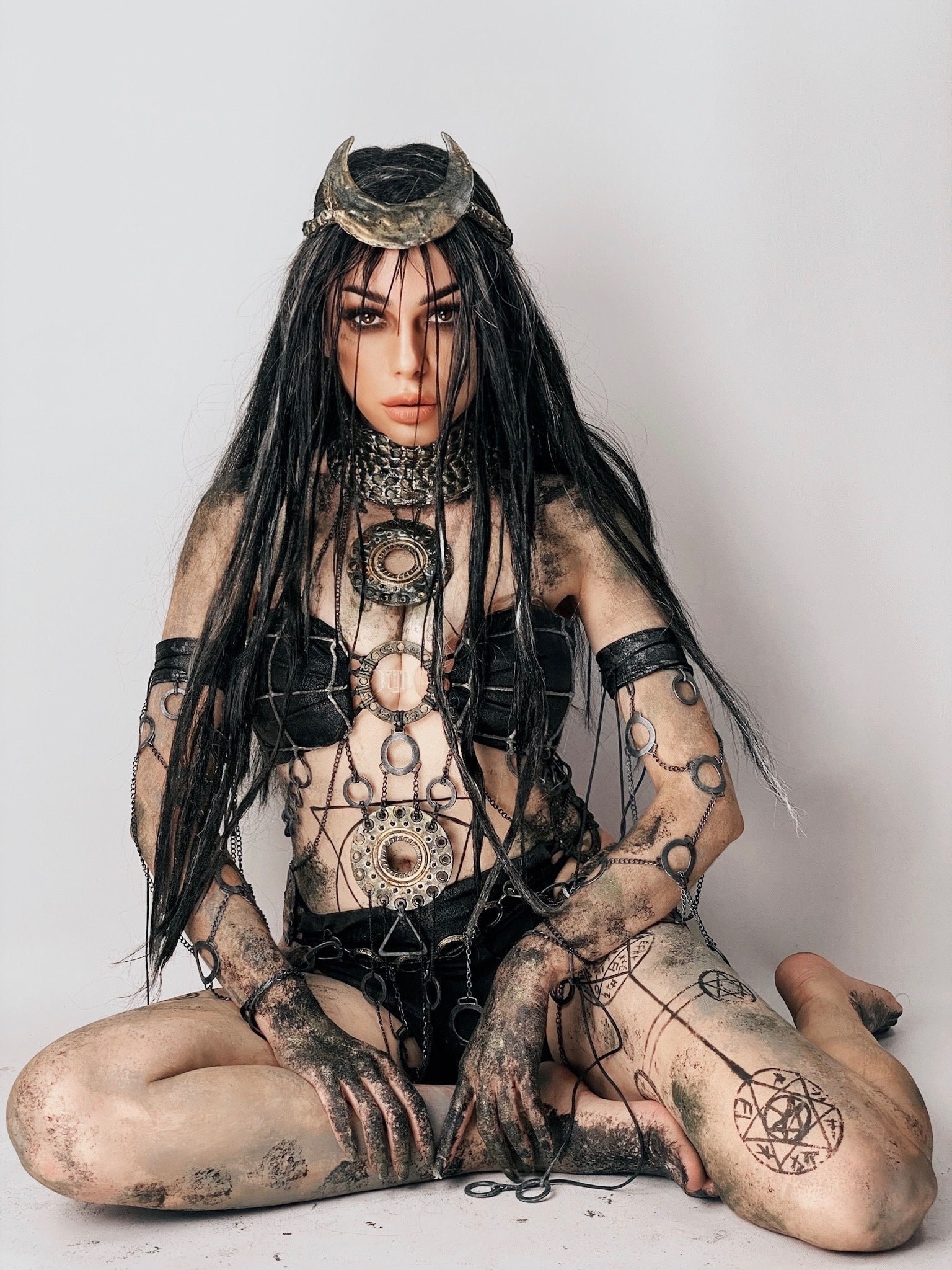 Suicide Squad Enchantress Costume, DC comics, Suicide Squad Witch, Cosplay, Dark Witch Headdress, Evil Costume, Chainmail Fantasy Geek