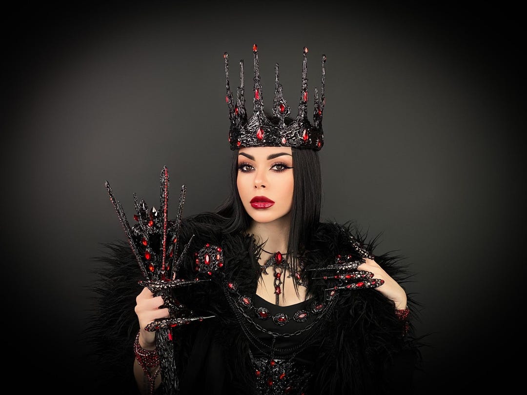 Mardi Gras Costume, Dark Queen Crown, Vampire, Devil Crown, Witch, Death  Skull - Etsy Finland, image size:1080x810