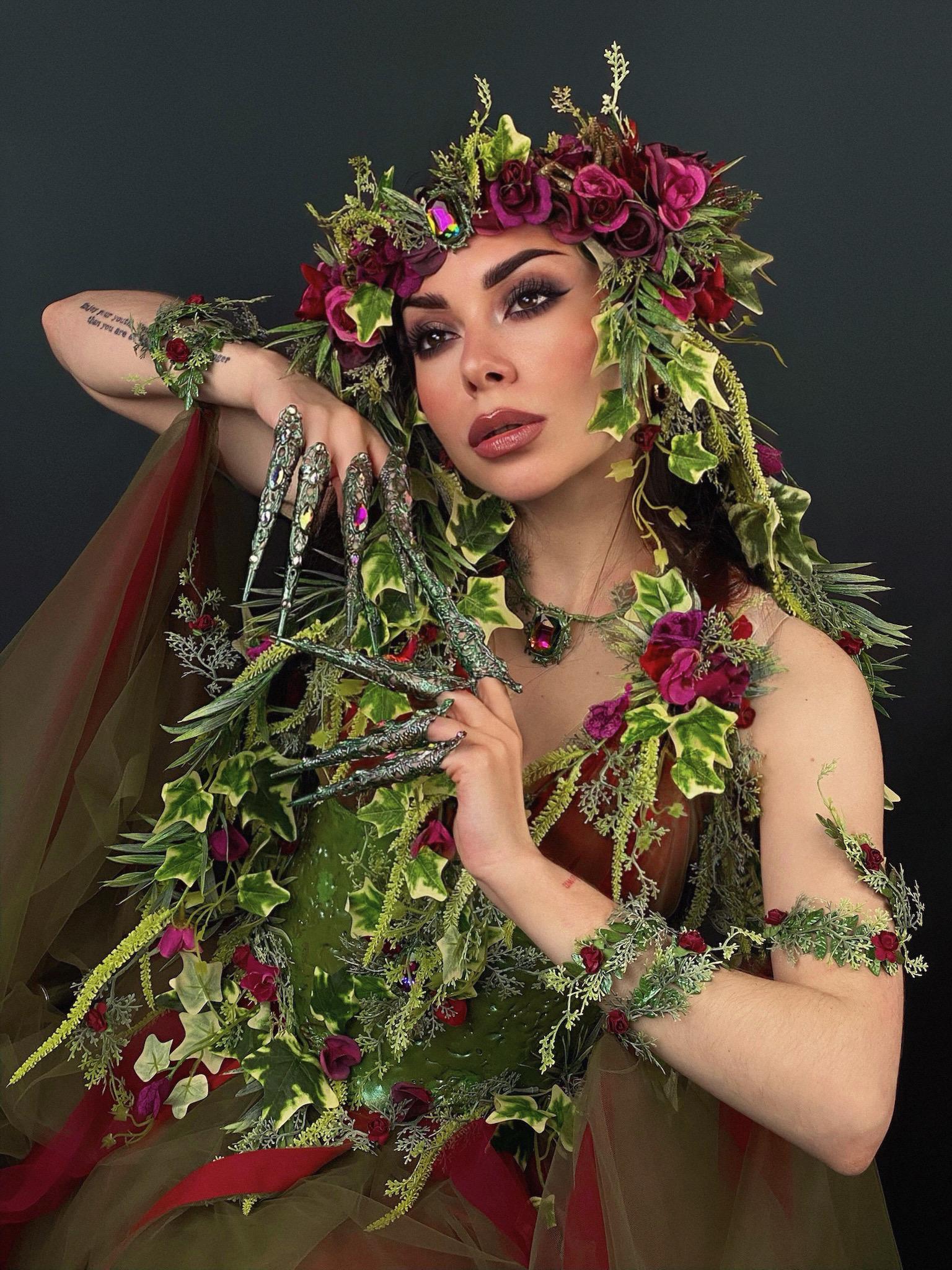 Mardi Gras Costume, Floral Fairy Costume, Woodland Elf Headdress, Forest  Queen Outfit - Etsy Norway, image size:1536x2048