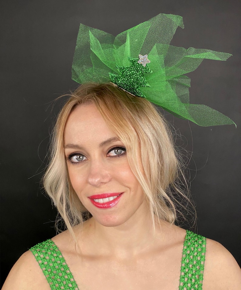 Christmas Tree Hair Clip Christmas Tree Headband Green Xmas Etsy