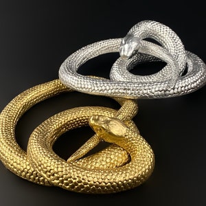 Gold Snake, Silver and Green Snake, Snakes for Neck and Hand Decoration, Gorgon Medusa Jewelry, Gothic Jewelry, Medusa Necklace
