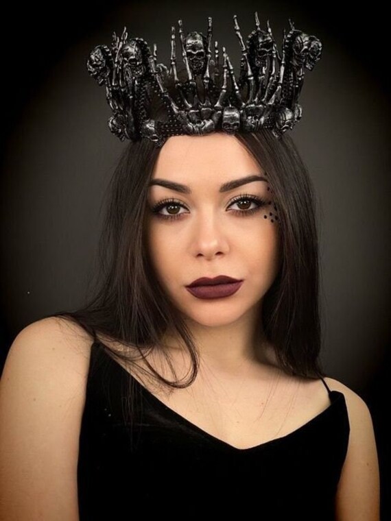 Gothic Crown Death Skull Crown Sugar Skull Cosplay Crown Etsy
