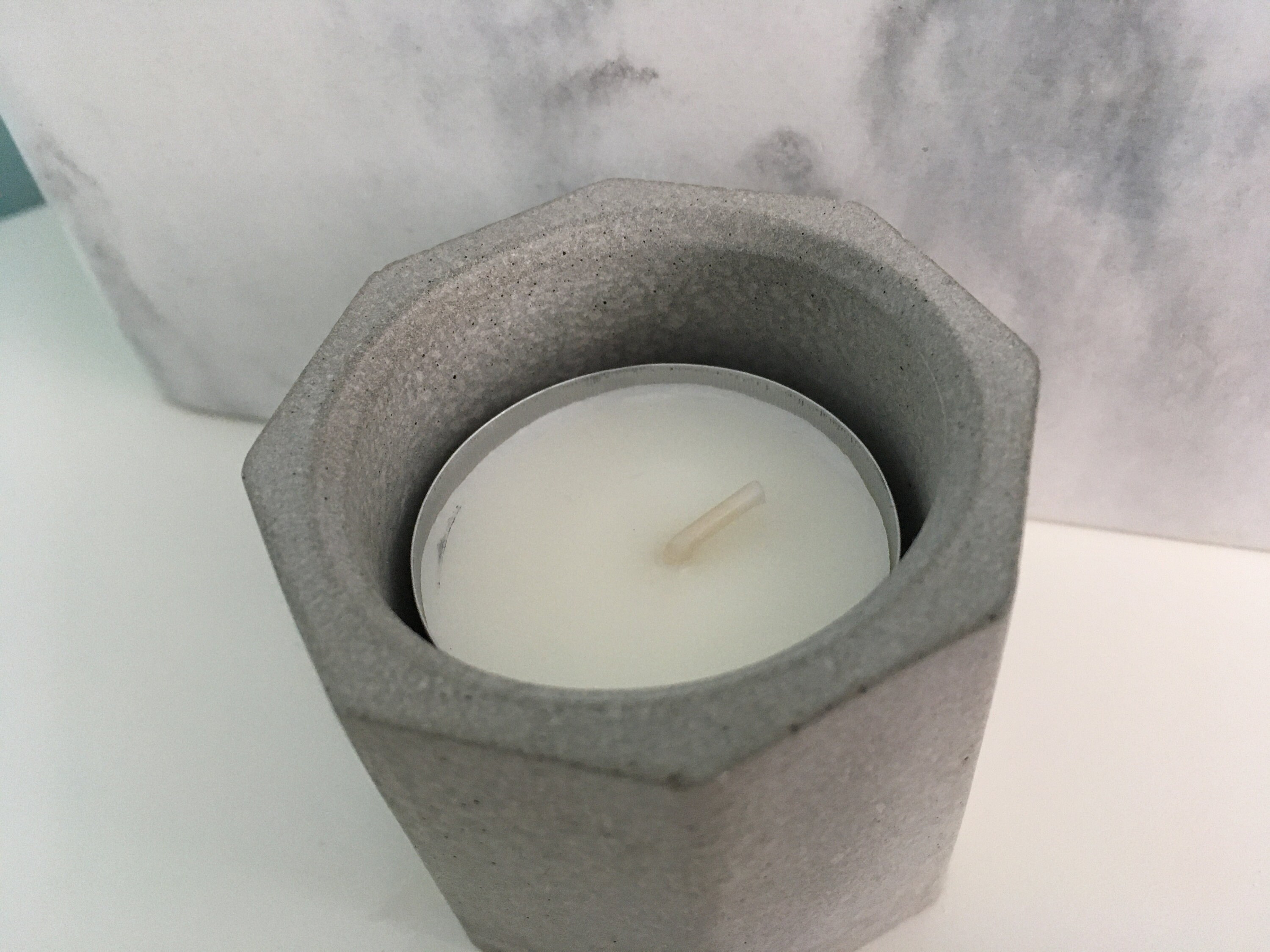 Handmade Cement Candle Holder with candle 15 of proceeds Etsy