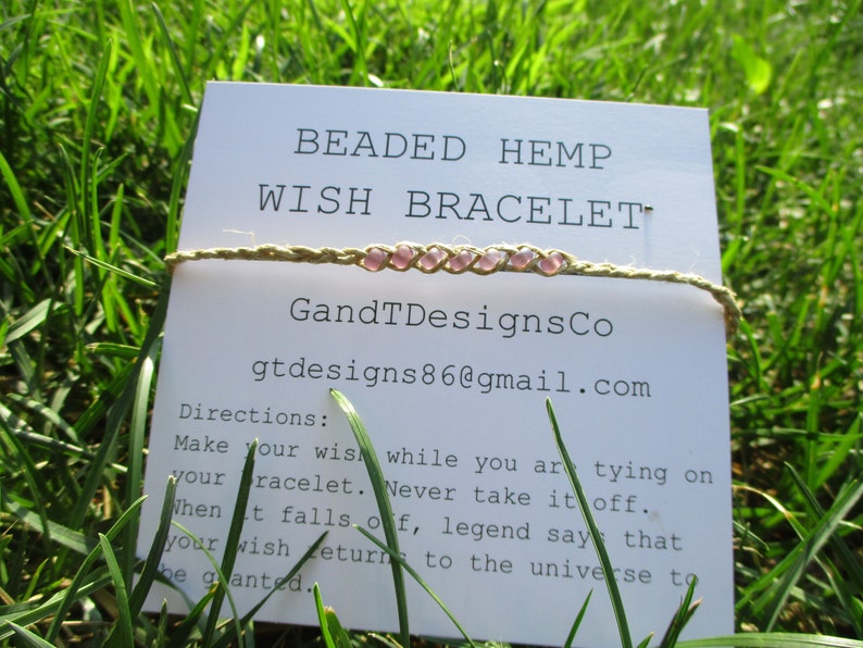Beaded Hemp Wish Bracelet Choose your color and scent 5% of proceeds donated to the Amazon Rainforest Conservation Handmade image 10