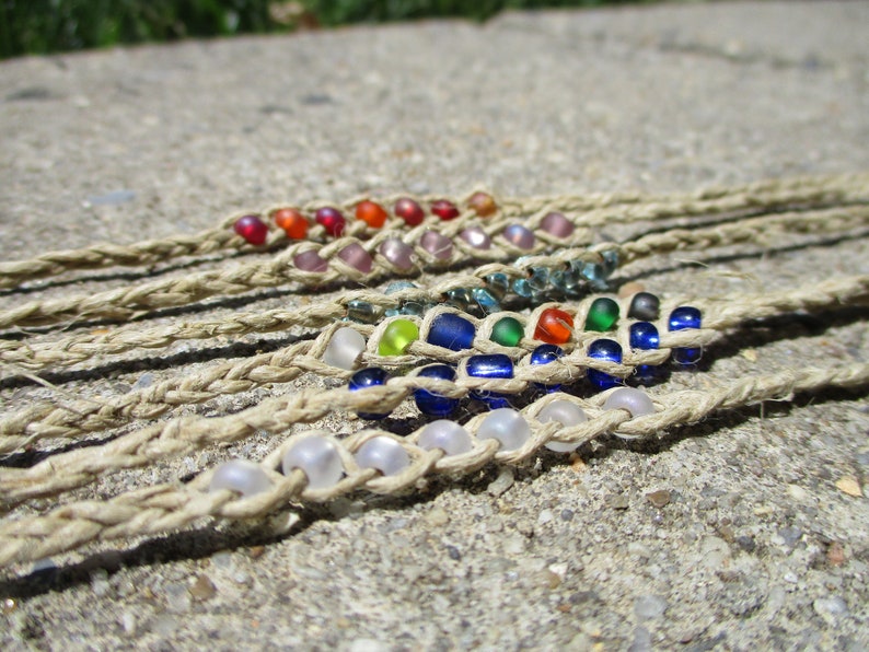 Beaded Hemp Wish Bracelet Choose your color and scent 5% of proceeds donated to the Amazon Rainforest Conservation Handmade image 6