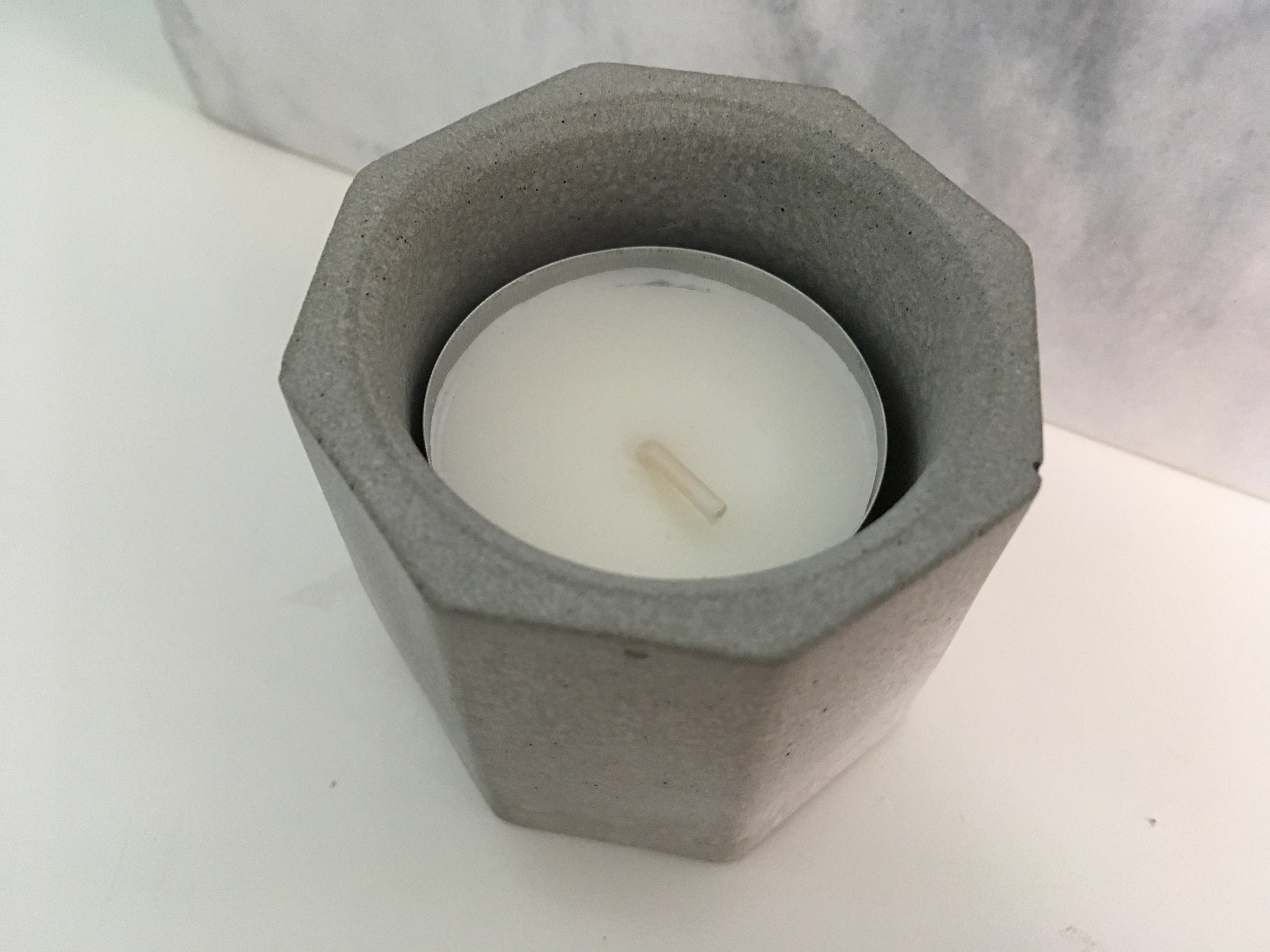Handmade Cement Candle Holder with candle 15 of proceeds Etsy
