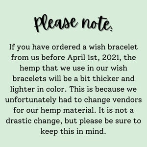 Beaded Hemp Wish Bracelet Choose your color and scent 5% of proceeds donated to the Amazon Rainforest Conservation Handmade image 2