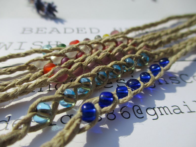 Beaded Hemp Wish Bracelet Choose your color and scent 5% of proceeds donated to the Amazon Rainforest Conservation Handmade image 9