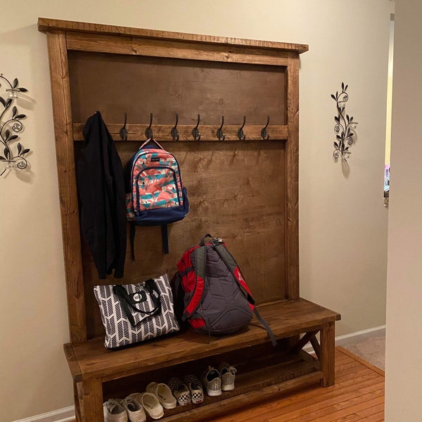 Rustic Hall Tree Etsy