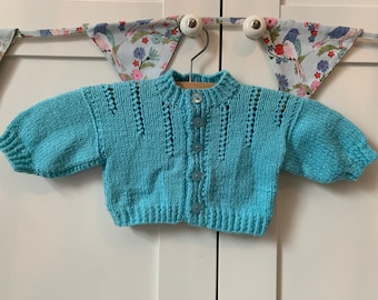 Personalised Knitted Baby Cardigan | Pre-Loved Keepsake Outfit, 0-3 Months