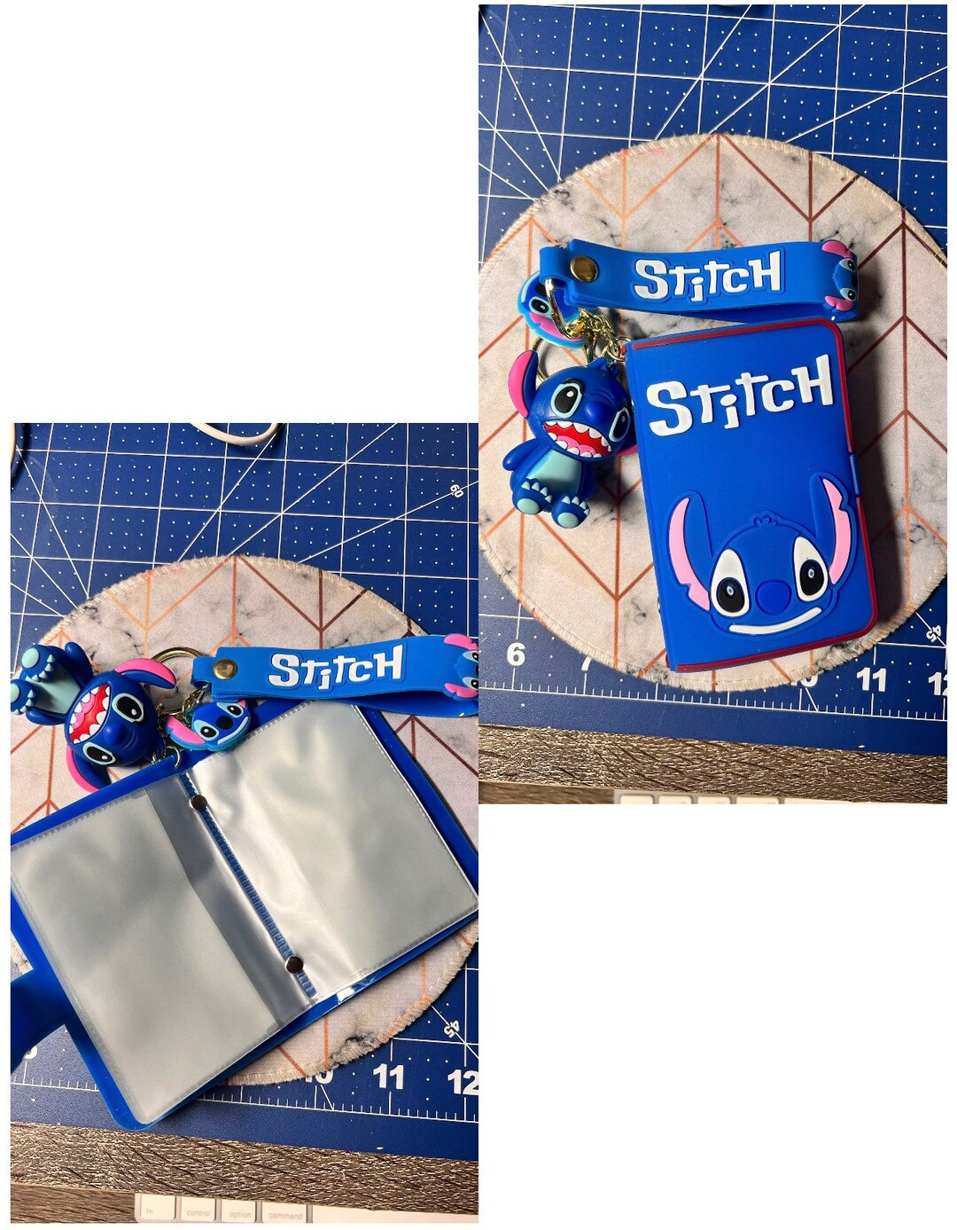 Stitch and Angel Keychain Card Holders Etsy