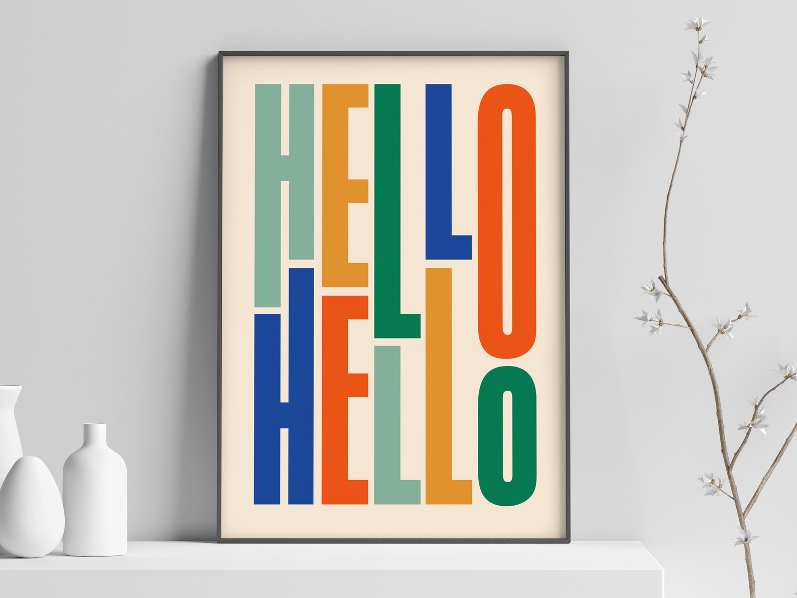 Hello Hello Poster Wall Decor Quirky Art Print Wall Art Etsy