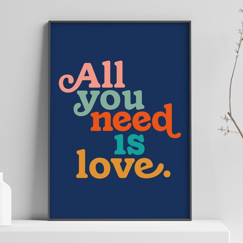 The Beatles All You Need is Love Poster Etsy