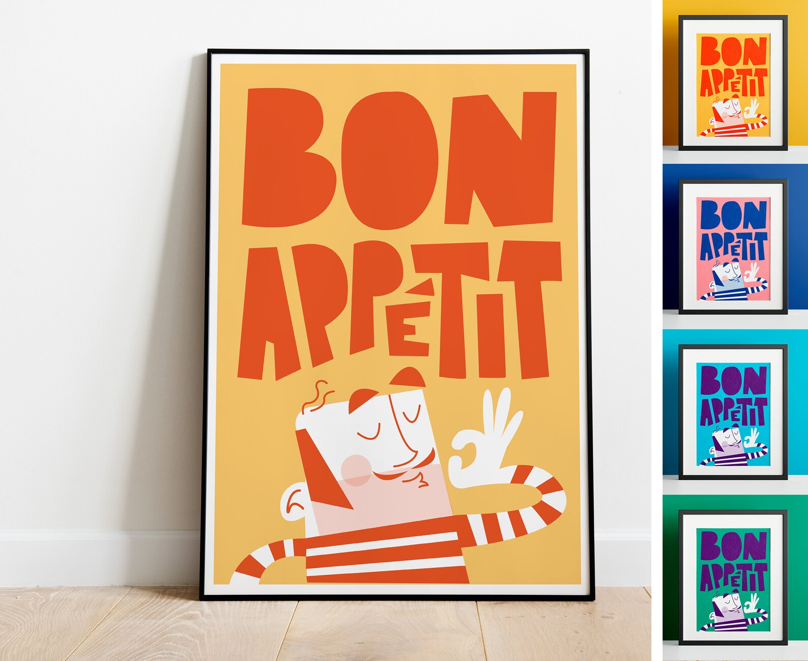 Bon Appétit Print Foodie Gift Kitchen Art Poster Print Etsy