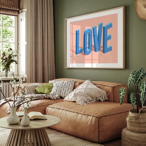 LOVE Art Print – Bold 3D Typography Poster image 4