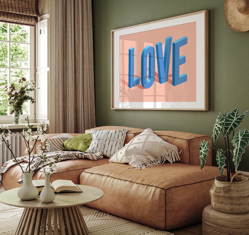 LOVE Art Print – Bold 3D Typography Poster image 4