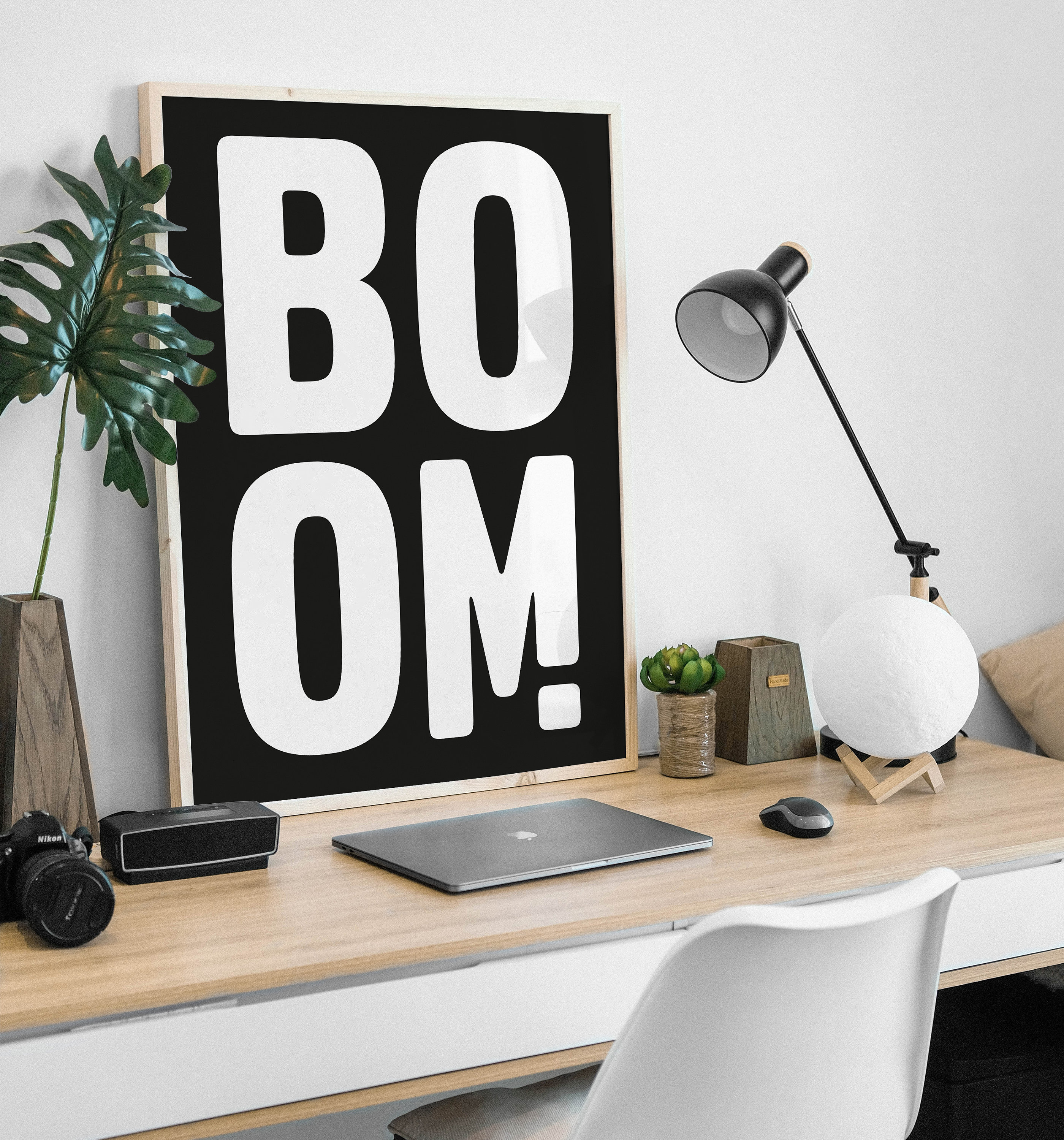 BOOM Poster Bold Black and White Wall Decor Art Print - Etsy