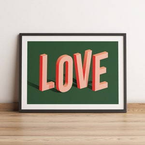 LOVE Art Print – Bold 3D Typography Poster image 6