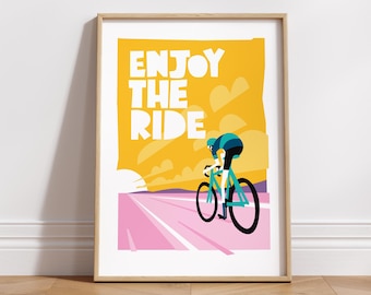 Cycling Art Print: Mid-Century Modern Bicycle Poster