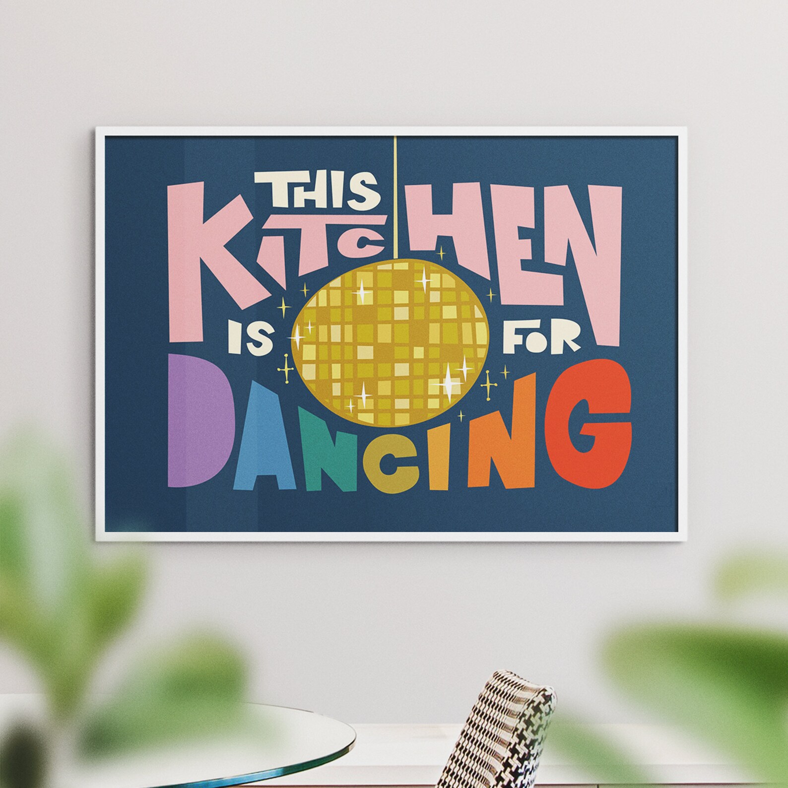 kitchen wall art set of 6 fun foodie prints this... This Kitchen is for Dancing Print Kitchen Poster Gift Rainbow Art Wall ...