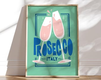 Vintage Prosecco Poster: Italian Typography Kitchen Wall Art