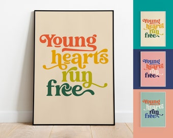 Young Hearts Run Free Poster | Candi Staton | Wall Decor | Retro Art Print | Dance Music Gift | picture wall | Romeo and Juliet | typography