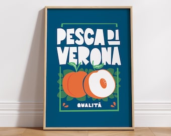 Italian Peaches Poster: Pesci Di Verona Kitchen Art Print