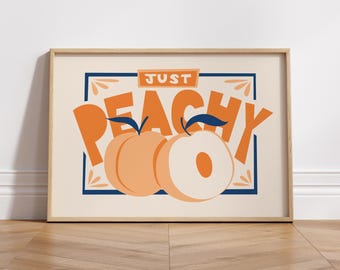 Just Peachy Kitchen Poster: Bunter Retro Pfirsich Druck