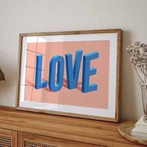 LOVE Art Print – Bold 3D Typography Poster image 5