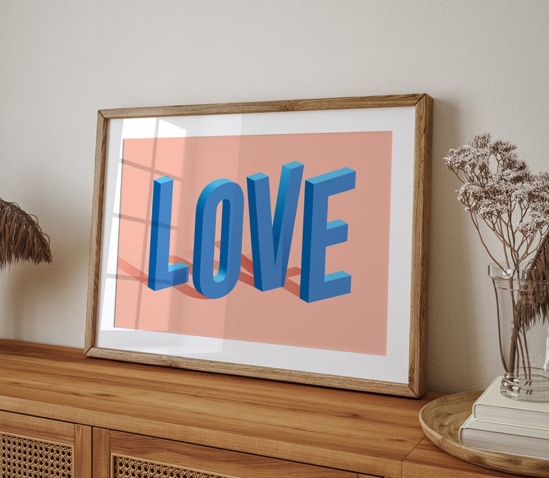 LOVE Art Print – Bold 3D Typography Poster image 5