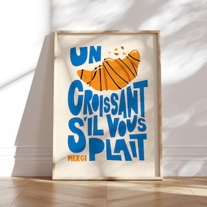 Croissant Poster: 50er Jahre Wanddekoration für die Französische Küche