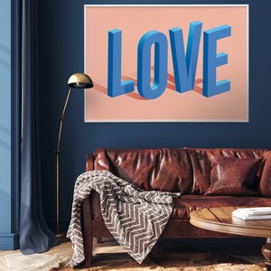 LOVE Art Print – Bold 3D Typography Poster image 7