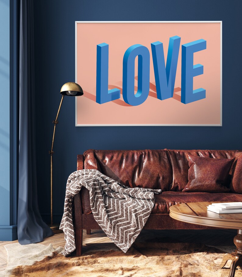 LOVE Art Print – Bold 3D Typography Poster image 7