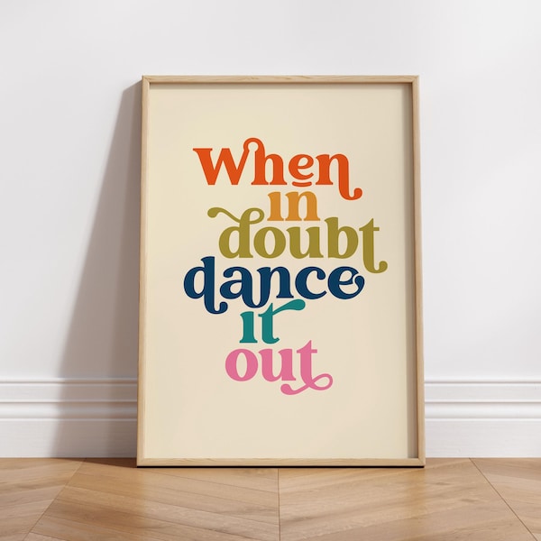 Dance It Out Print: Rainbow Retro Wall Art