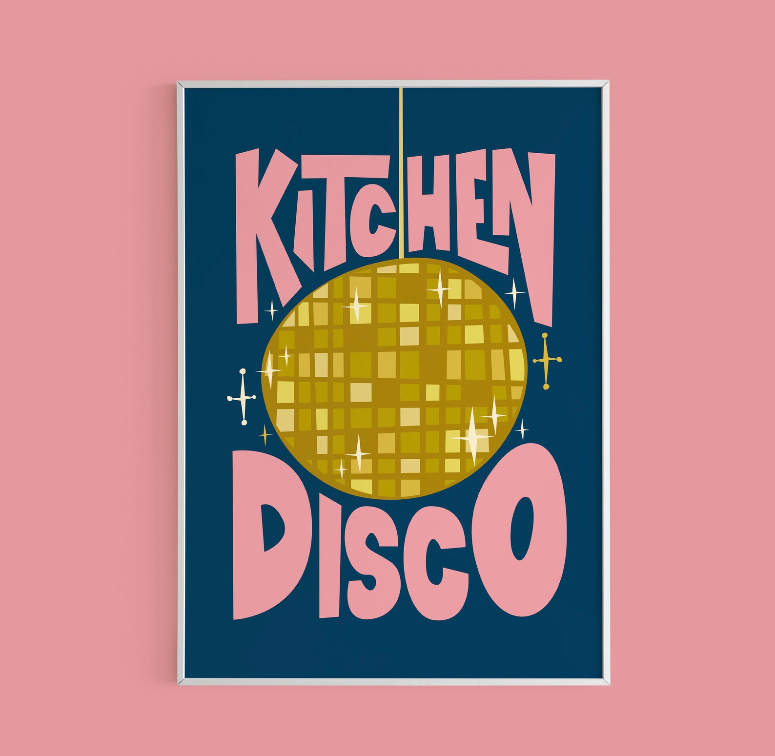 Kitchen Disco Print Kitchen Poster Foodie Gift Rainbow Etsy