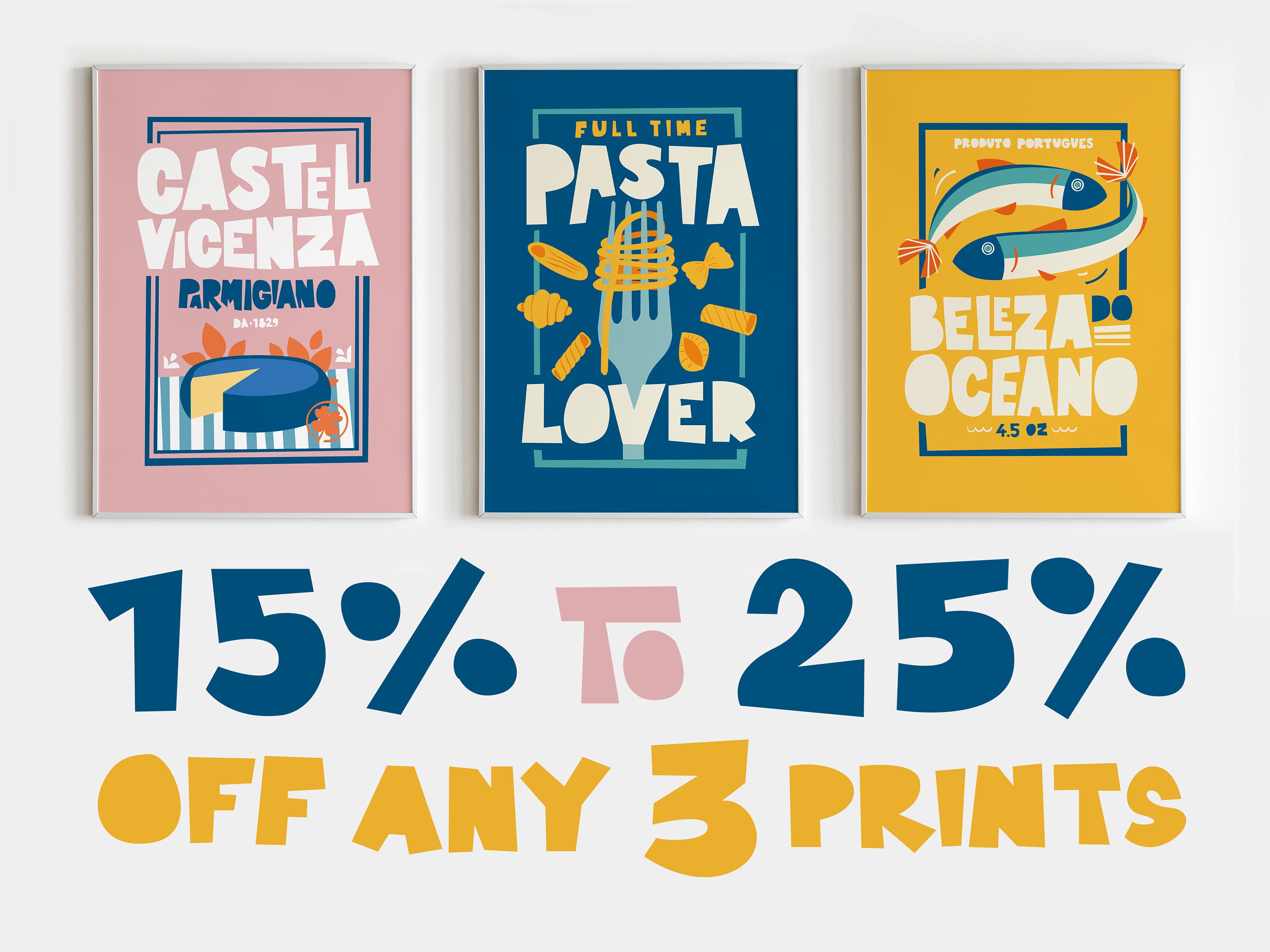 Kitchen Prints Set of 3 Posters Gallery Wall Art Mid Etsy UK