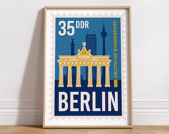 Impresión de Berlín / Póster del horizonte de la ciudad de Berlín / Arte mural / Decoración de pared / Regalo de viaje / Decoración de oficina / Impresiones urbanas de estilo mediados de siglo