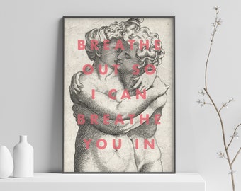 Foo Fighters Print | Breathe out so I can breathe you in | Everlong | Dave Grohl | Taylor Hawkins | Poster Art, Romantic Gift, wall decor