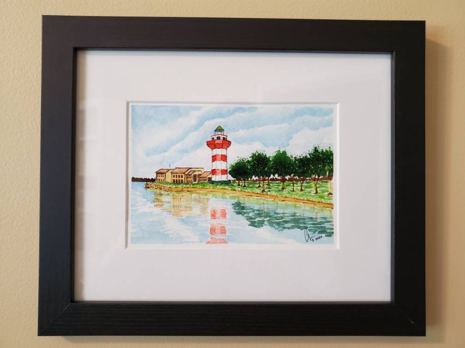 Harbour Town Lighthouse Hilton Head Island SC WATERCOLOR Etsy