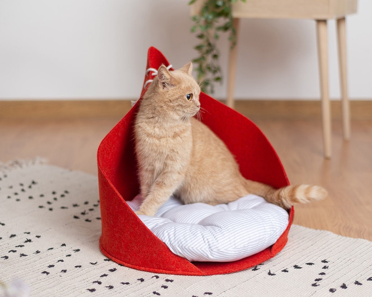 Cat Bed Dog Bed Cat House Yurt For Cat Pet Supplies Cat Etsy