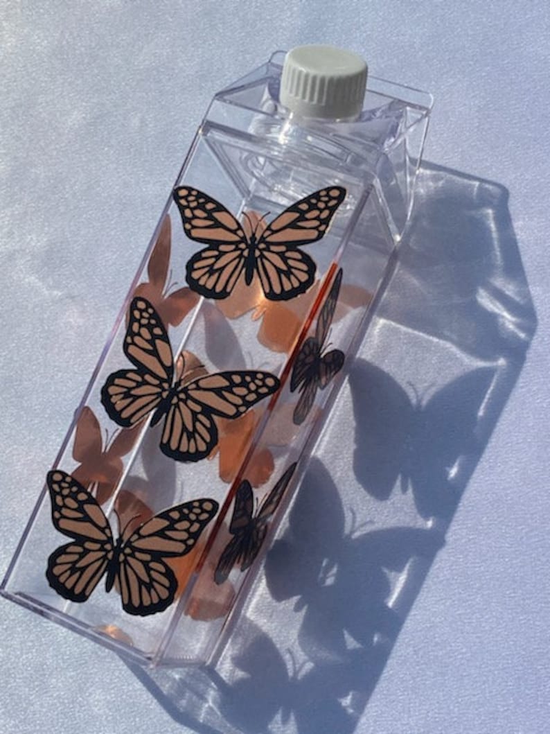 Botella de agua de cartón de leche de mariposa botella de