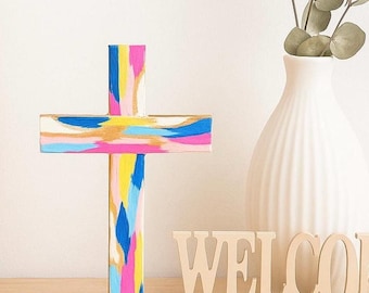 Hand Painted Wooden Cross