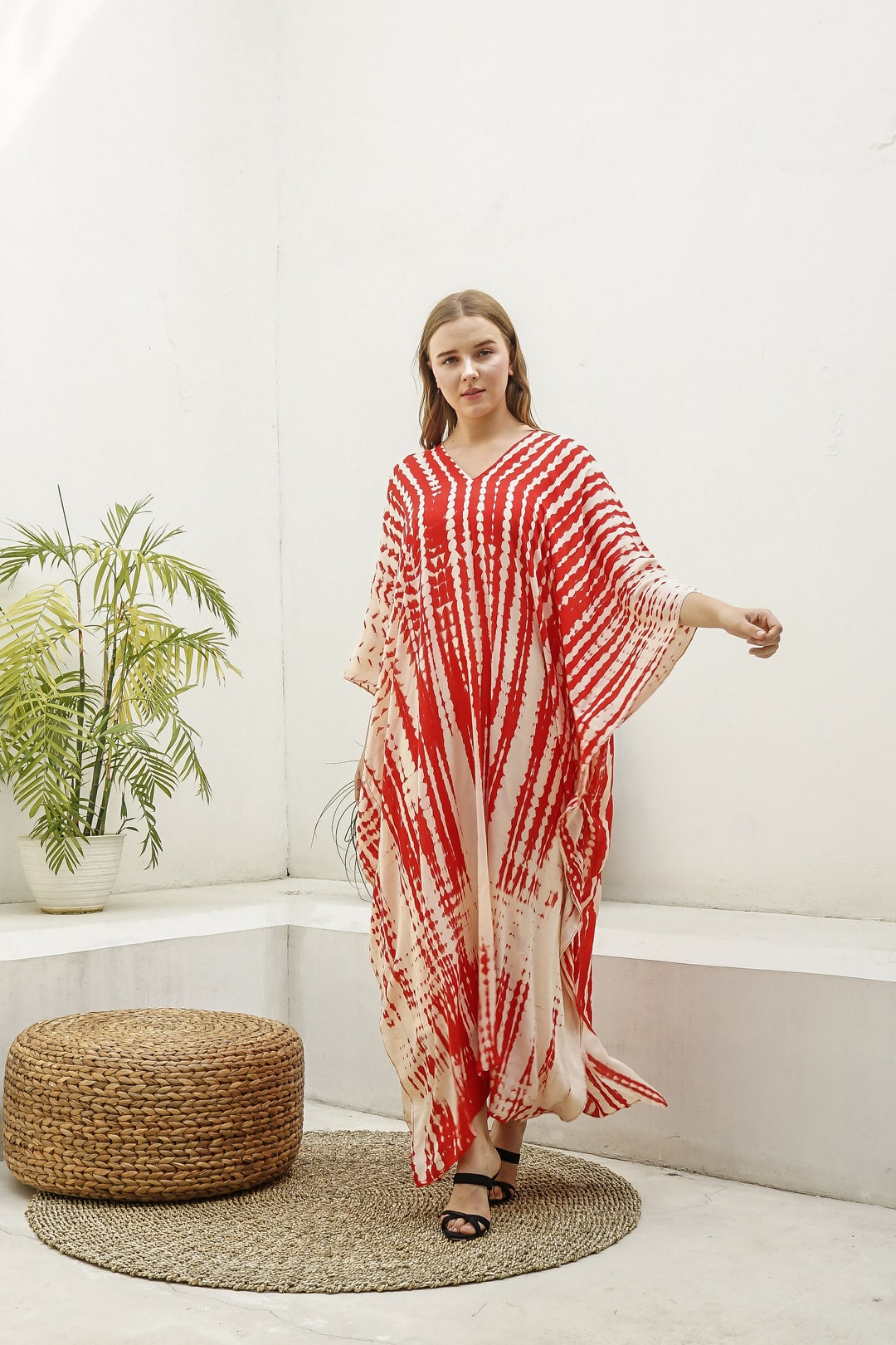 Hand Tie Dyedka01-td04 Caftan Dresslong Kaftan Simple Dress - Etsy