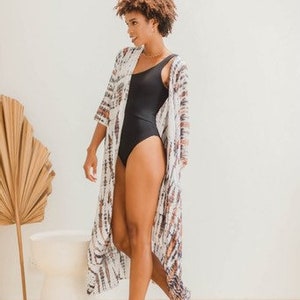 Kimono Kimono gefärbte Robe, KI01-RA11 Kimono, Krawattenfarbe Kimono Cover up, stylisch, elegant, Robe, Strandhülle, lockerer Kimono