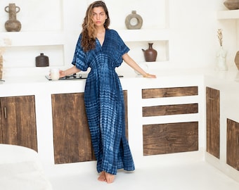 DAUN backless Tie dye KA09-RD01, Caftan dress, lounge Long Kaftan Dress, stylish Elegant, Holiday Dress,Evening dress,loose fit,Vacation